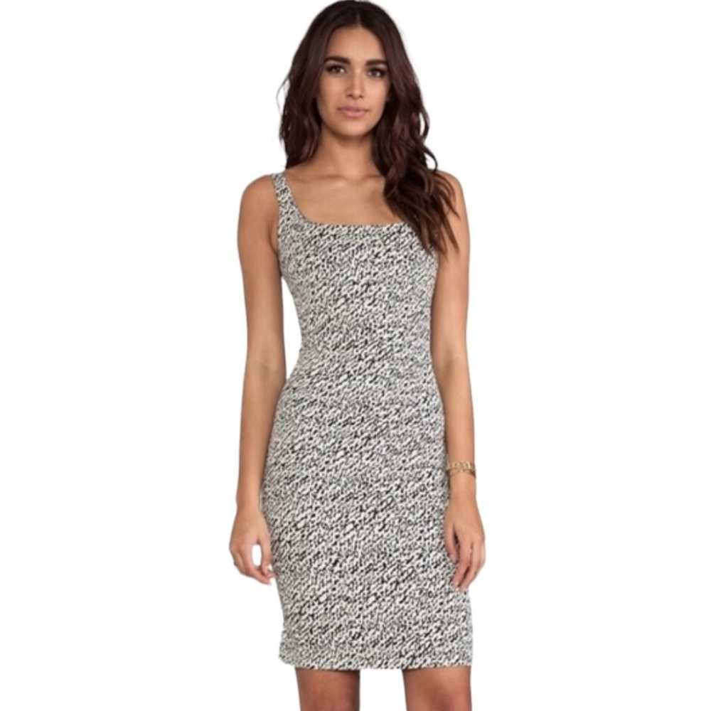 Diane Von Furstenberg Black & White Bridget Dress Animal Print Size 4
